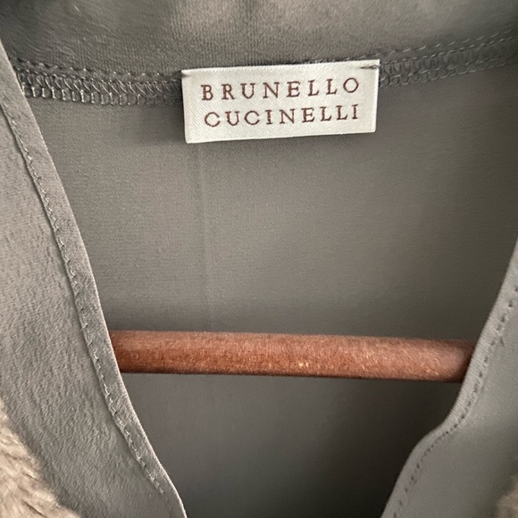 Brunello Cucinelli Gray Fur-Trimmed Vest - Picture 2 of 4